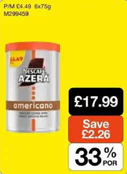 Booker Wholesale Nescafe azera americano offer