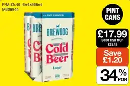 Booker Wholesale Brewdog cold beer offer