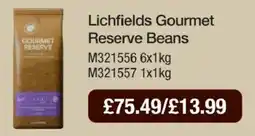 Booker Wholesale Lichfields gourmet reserve beans offer