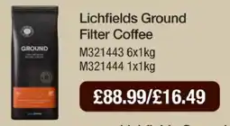 Booker Wholesale Lichfields ground filter coffee offer