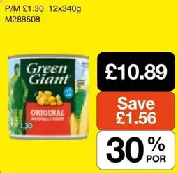 Booker Wholesale Green Giant original offer