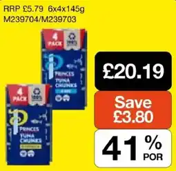 Booker Wholesale Princes tuna crunches offer