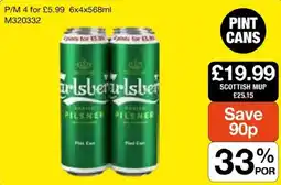 Booker Wholesale Carlsberg Pilsner offer