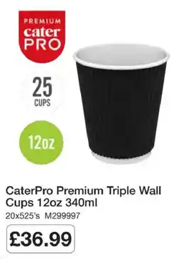 Booker Wholesale Caterpro premium triple wall cups offer
