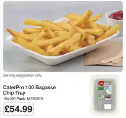 Booker Wholesale CaterPro 100 Bagasse Chip Tray offer