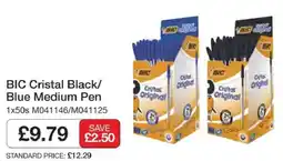 Booker Wholesale Bic Cristal Black/Blue Medium Pen offer
