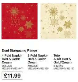 Booker Wholesale Duni Stargazing Range offer