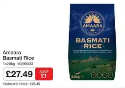 Booker Wholesale Amaara Basmati Rice offer