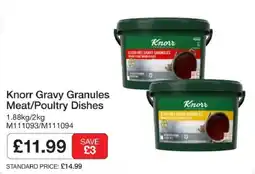 Booker Wholesale Knorr gravy granules meat/poultry dishes offer