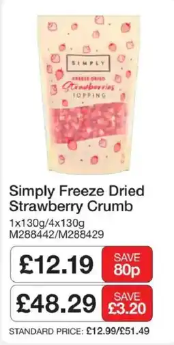 Booker Wholesale Simply freeze dried strawberry crumb offer