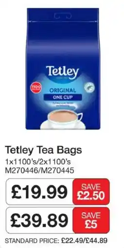 Booker Wholesale Tetley tea bags offer