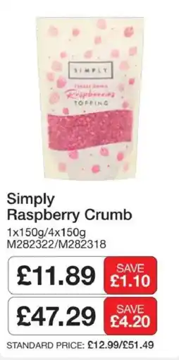 Booker Wholesale Simply Raspberry Crumb offer