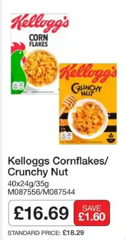 Booker Wholesale Kelloggs cornflakes/ crunchy nut offer
