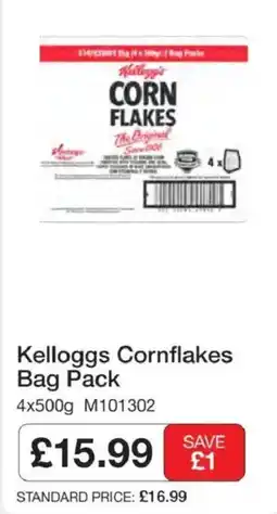 Booker Wholesale Kelloggs cornflakes bag pack offer