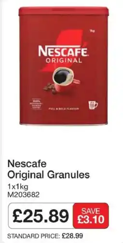 Booker Wholesale Nescafe original granules offer