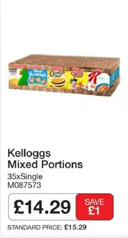 Booker Wholesale Kelloggs mixed portions offer