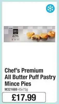 Makro Chef’s Premium All Butter Puff Pastry Mince Pies offer