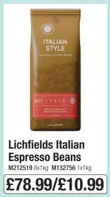 Makro Lichfields Italian Espresso Beans offer