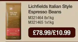 Makro Lichfields Italian Style Espresso Beans offer