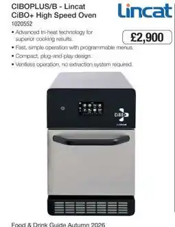 Makro CIBOPLUS/B - Lincat CiBO+ High Speed Oven offer