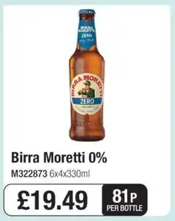 Makro Birra Moretti 0% offer