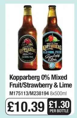 Makro Kopparberg 0% Mixed Fruit/Strawberry & Lime offer