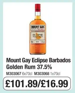 Makro Mount Gay Eclipse Barbados Golden Rum 37.5% offer