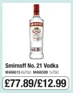 Makro Smirnoff No.21 Vodka offer