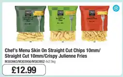 Makro Chef’s Menu Skin On Straight Cut Chips 10mm/Straight Cut 10mm/Crispy Julienne Fries offer