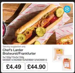 Makro Chef’s Larder Bratwurst/Frankfurter offer