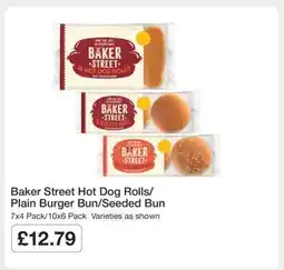 Makro Baker Street Hot Dog Rolls/Plain Burger Bun/Seeded Bun offer