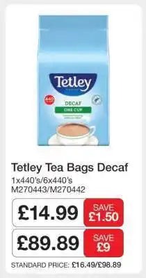 Makro Tetley Tea Bags Decaf offer