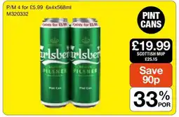 Makro Carlsberg Pilsner Pint Cans offer
