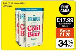 Makro Brewdog Cold Beer Lager offer