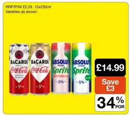 Makro Bacardi & Absolut Mixed Pack offer