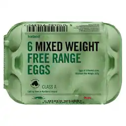 Iceland Iceland 6 Mixed Weight Free Range Eggs offer