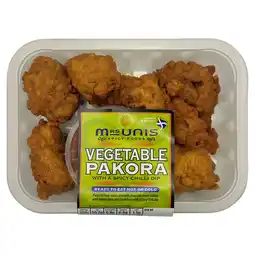 Iceland Mrs Unis Spicy Foods Vegetable Pakora with a Spicy Chilli Dip 200g offer