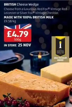 Aldi BRITISH Cheese Wedge offer