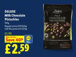 Lidl Deluxe milk chocolate pistachios offer