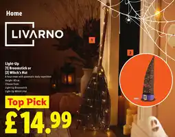 Lidl Livarno light-up broomstick or witch's hat offer