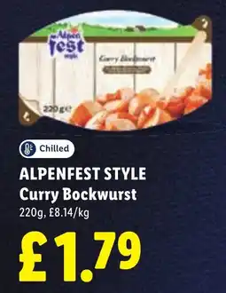 Lidl Alpenfest style curry bockwurst offer