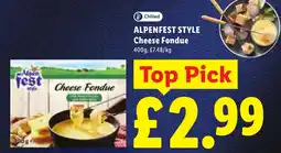 Lidl Alpenfest style cheese fondue offer
