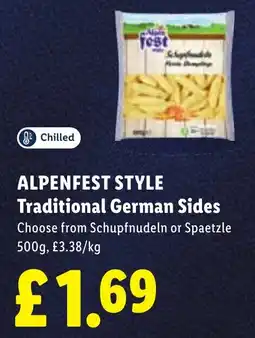 Lidl Alpenfest style traditional german sides offer