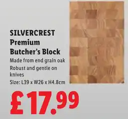 Lidl Silvercrest premium butcher's block offer