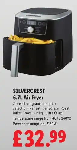 Lidl Silvercrest 6.7L Air Fryer offer