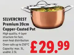 Lidl Silvercrest premium 20cm copper-coated pot offer