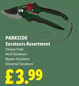Lidl Parkside secateurs assortment offer