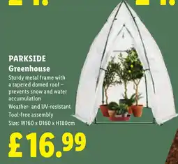 Lidl Parkside Greenhouse offer