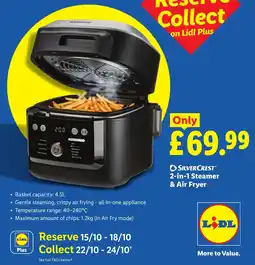 Lidl Silvercrest 2-in-1 Steamer & Air Fryer offer