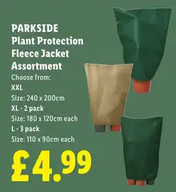 Lidl Parkside plant protection fleece jacket assortment offer